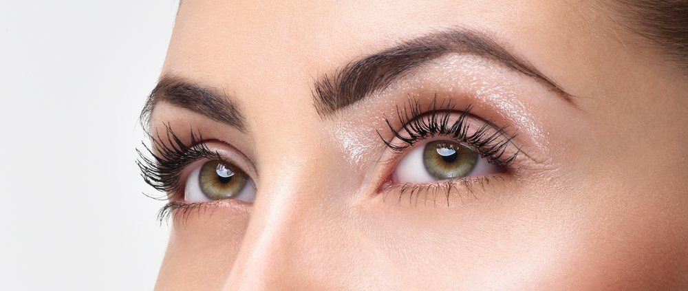 Close Up of Womans Eyes with Beautiful Lashes